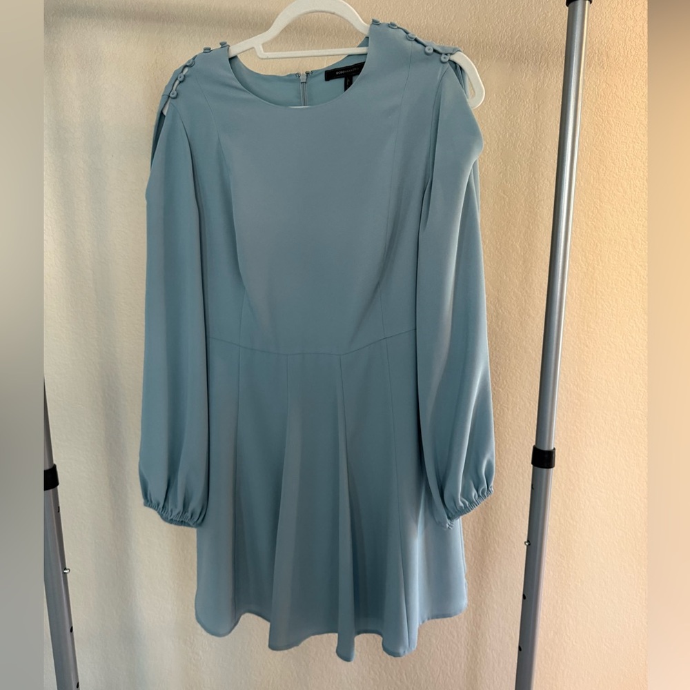 BCBGMaxAzria Soft Blue Long Sleeve Dress